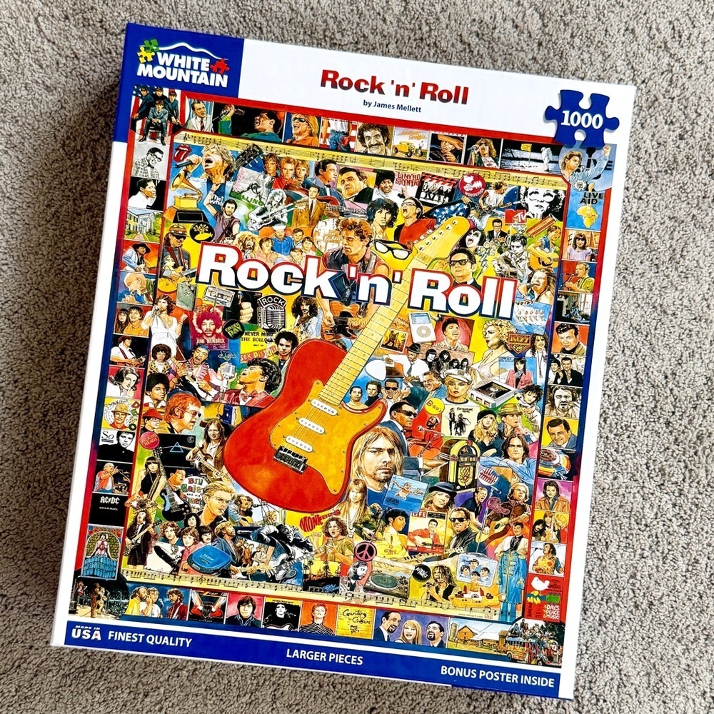 White Mountain Puzzle Rock 'n' Roll 1000-Piece Challenging - Like New